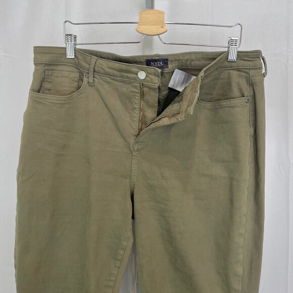 NYDJ Sheri Slim Jeans High Rise Ankle Stretch Zip Fly Avocado Green Size 16 - Picture 5 of 10